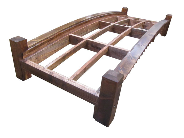Wooden Garden Bridge with Low Rails Commercial Grade 12 ft. - SamsGazebos Handcrafted Garden Structures