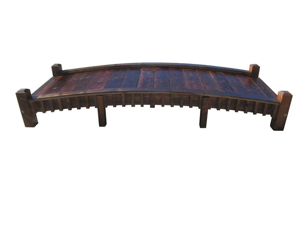 Wooden Garden Bridge with Low Rails Commercial Grade 12 ft. - SamsGazebos Handcrafted Garden Structures