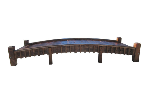 Wooden Garden Bridge with Low Rails Commercial Grade 12 ft. - SamsGazebos Handcrafted Garden Structures