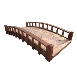 Japanese Small Wood Garden Bridge 6 ft. - SamsGazebos Handcrafted Garden Structures