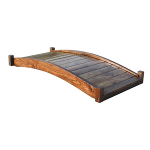Japanese Zen Wood Garden Bridge 6 ft. - SamsGazebos Handcrafted Garden Structures