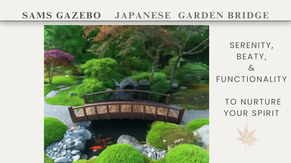 Japanese Wood Garden Bridge 8 ft. - SamsGazebos Handcrafted Garden Structures
