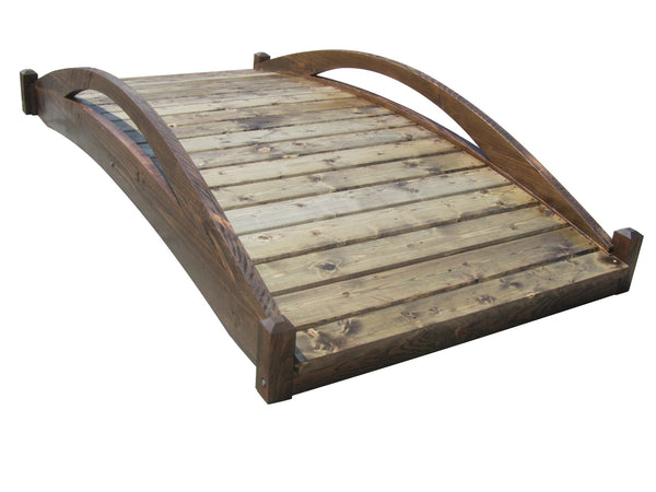 Basho Garden Bridge 8 ft. - SamsGazebos Handcrafted Garden Structures