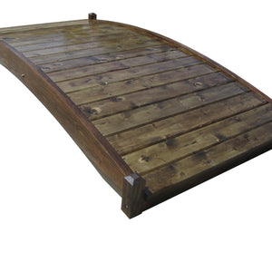 Zen Japanese Wood Garden Bridge 8 ft. x 4 ft. 400 lb. Load Capacity - SamsGazebos Handcrafted Garden Structures