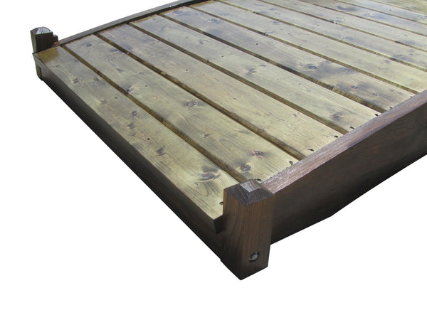 Zen Japanese Wood Garden Bridge 8 ft. x 4 ft. 400 lb. Load Capacity - SamsGazebos Handcrafted Garden Structures