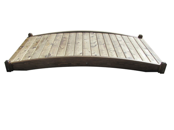 Zen Japanese Wood Garden Bridge 8 ft. x 4 ft. 400 lb. Load Capacity - SamsGazebos Handcrafted Garden Structures