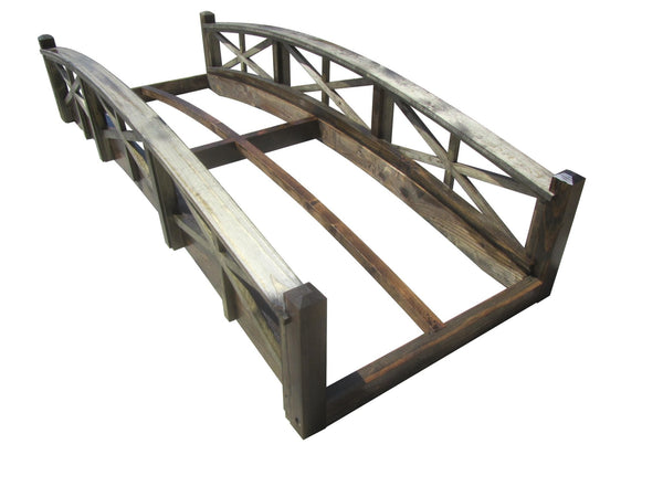 Chelsea Wood Garden Bridge 8 ft. - SamsGazebos Handcrafted Garden Structures