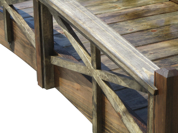 Chelsea Wood Garden Bridge 8 ft. - SamsGazebos Handcrafted Garden Structures