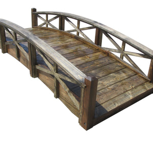 Chelsea Wood Garden Bridge 8 ft. (CLEARANCE Floor Model) - SamsGazebos Handcrafted Garden Structures