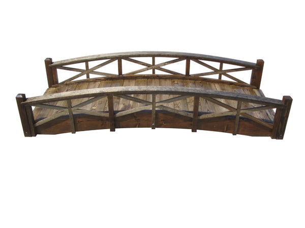 Chelsea Wood Garden Bridge 8 ft. (CLEARANCE Floor Model) - SamsGazebos Handcrafted Garden Structures