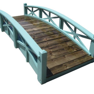 Chelsea Wood Garden Bridge 8 ft. - SamsGazebos Handcrafted Garden Structures