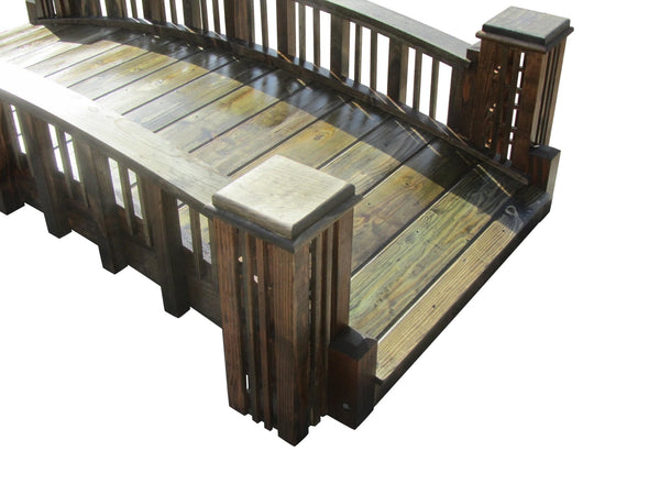 Garden Bridge with 4 Trellis Posts 7 ft. - SamsGazebos Handcrafted Garden Structures