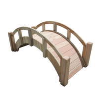 Miniature Japanese Wooden Garden Rainbow Bridge 25 In. Brown - SamsGazebos Handcrafted Garden Structures