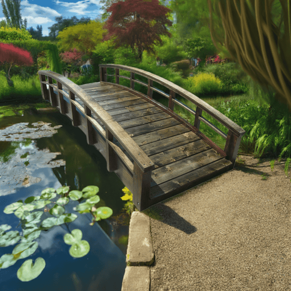 Monet's Japanese bridge 8 ft. - SamsGazebos Handcrafted Garden Structures
