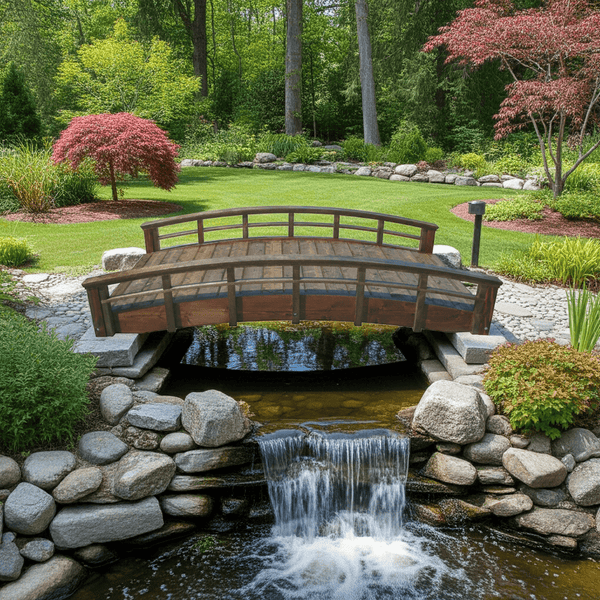 Monet's Japanese bridge 8 ft. x 4 ft. 400 lb. Load Capacity - SamsGazebos Handcrafted Garden Structures