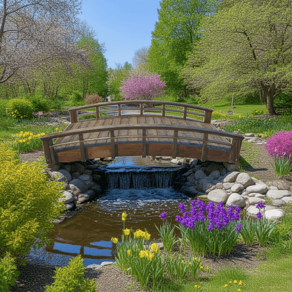 Monet's Japanese bridge 8 ft. x 4 ft. 400 lb. Load Capacity - SamsGazebos Handcrafted Garden Structures