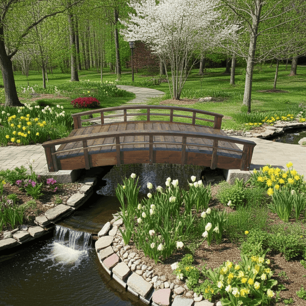 Monet's Japanese bridge 8 ft. x 4 ft. 400 lb. Load Capacity - SamsGazebos Handcrafted Garden Structures