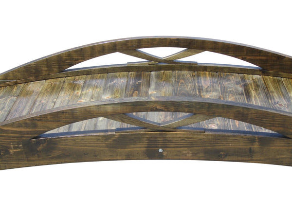 Musashi Japanese wood garden bridge 8 ft. - SamsGazebos Handcrafted Garden Structures