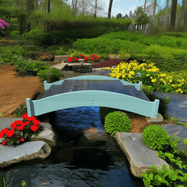 Venice Wood Bridge with Stairs 8 ft. - SamsGazebos Handcrafted Garden Structures