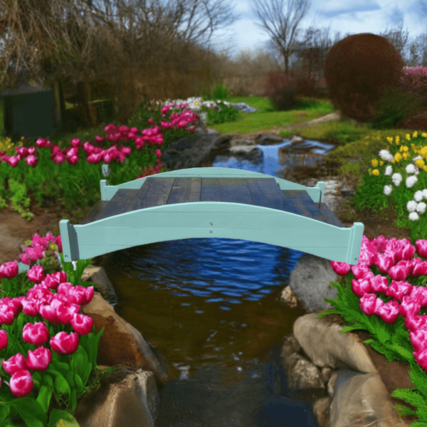 Venice Wood Bridge with Stairs 8 ft. - SamsGazebos Handcrafted Garden Structures