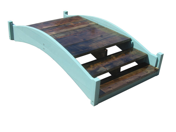 Venice Wood Bridge with Stairs 8 ft. - SamsGazebos Handcrafted Garden Structures