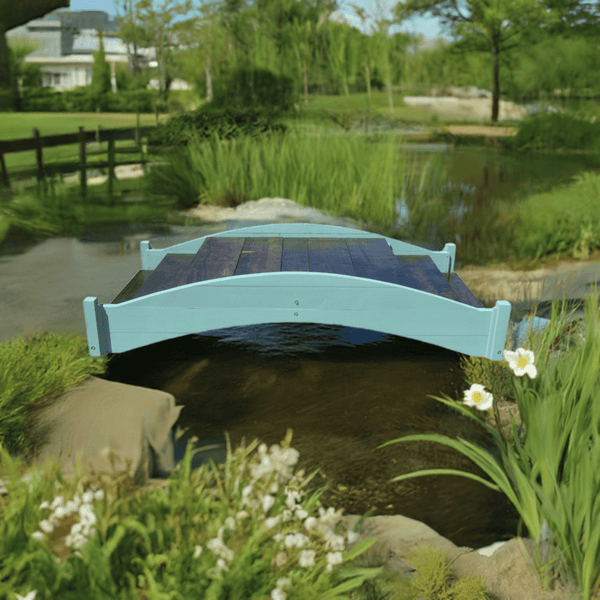 Venice Wood Bridge with Stairs 8 ft. (FLOOR MODEL CLEARANCE) - SamsGazebos Handcrafted Garden Structures