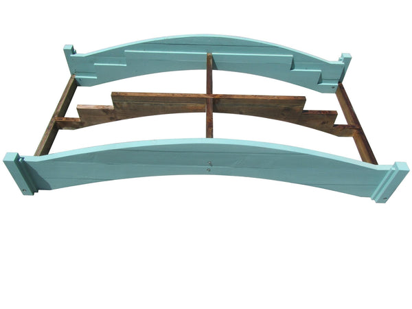 Venice Wood Bridge with Stairs 8 ft. (FLOOR MODEL CLEARANCE) - SamsGazebos Handcrafted Garden Structures