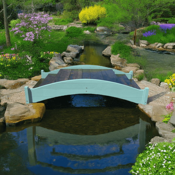 Venice Wood Bridge with Stairs 8 ft. (FLOOR MODEL CLEARANCE) - SamsGazebos Handcrafted Garden Structures