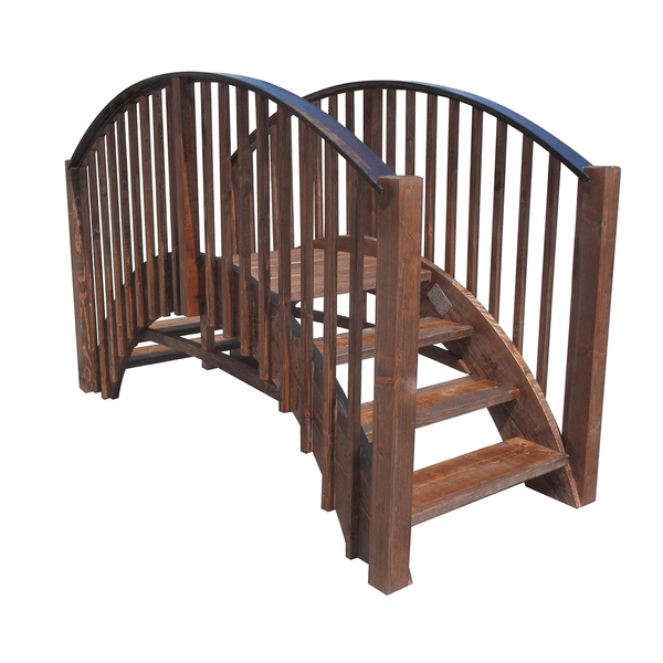 Imperial Wooden Garden Bridge with Stairs 8 ft. - SamsGazebos Handcrafted Garden Structures