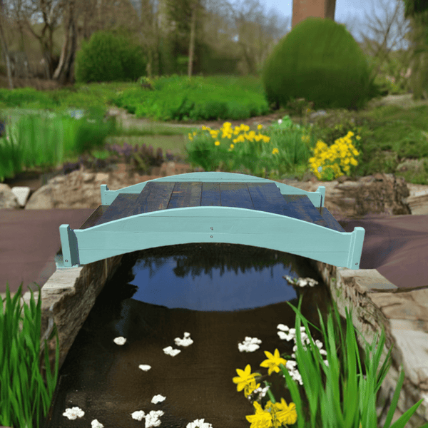 Venice Wood Bridge with Stairs 8 ft. - SamsGazebos Handcrafted Garden Structures