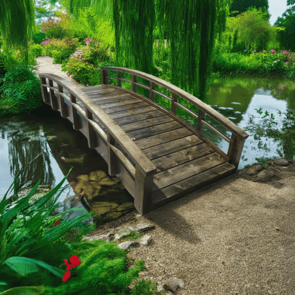 Monet's Japanese bridge 8 ft. - SamsGazebos Handcrafted Garden Structures