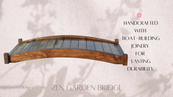 Japanese Zen Wood Garden Bridge 6 ft. - SamsGazebos Handcrafted Garden Structures