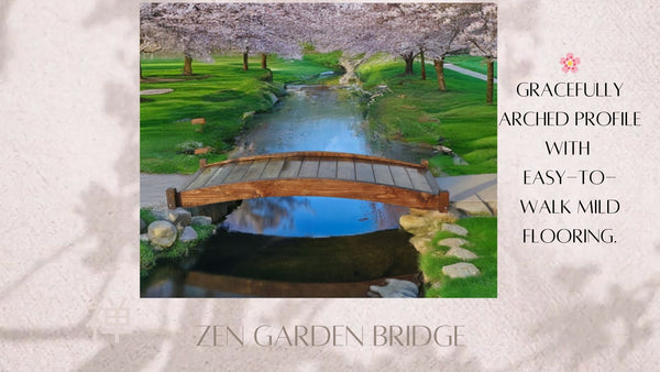 Japanese Zen Wood Garden Bridge 6 feet