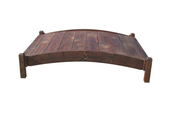 Commercial Grade Japanese Zen Wood Garden Bridge 6 ft. - SamsGazebos Handcrafted Garden Structures