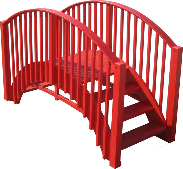 Imperial Wooden Garden Bridge with Stairs 8 ft. - SamsGazebos Handcrafted Garden Structures