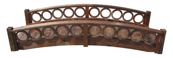 Rose Garden Bridge with Ring Railings 8 ft. - SamsGazebos Handcrafted Garden Structures