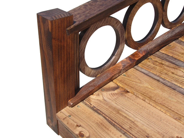 Rose Garden Bridge with Ring Railings 8 ft. - SamsGazebos Handcrafted Garden Structures