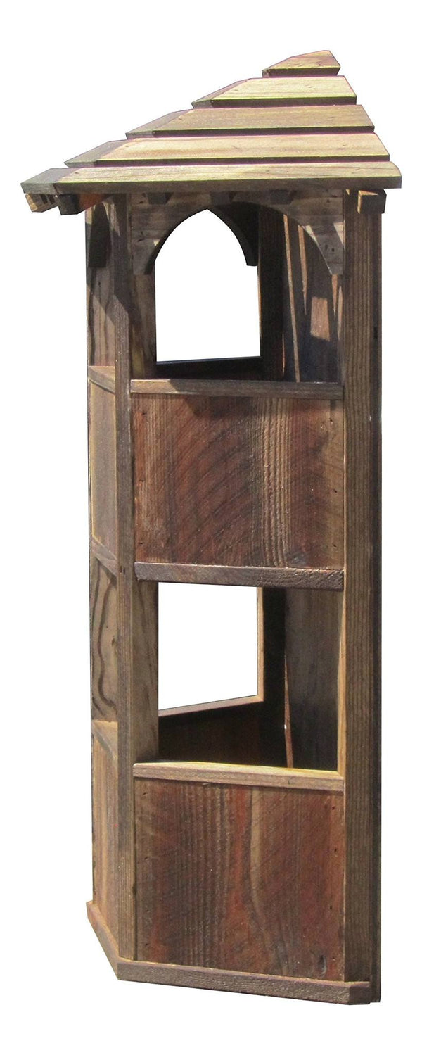 Wall Mount Double Wooden Gazebo Planter with Roof - SamsGazebos Handcrafted Garden Structures