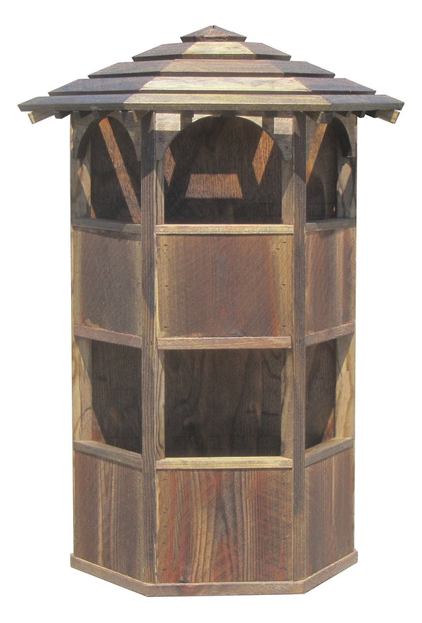 Wall Mount Double Wooden Gazebo Planter with Roof - SamsGazebos Handcrafted Garden Structures