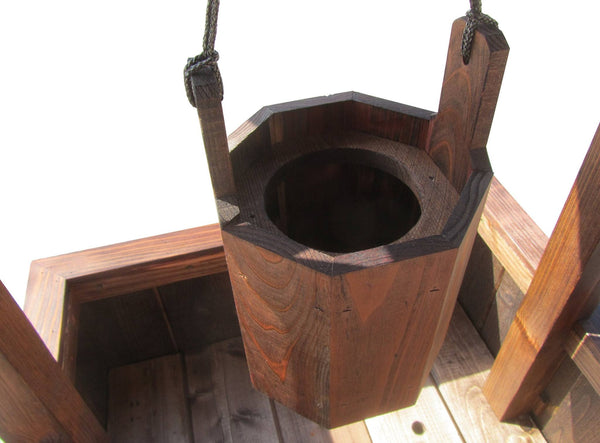Wishing Well Wooden Planter 4 ft 6 inches tall - SamsGazebos Handcrafted Garden Structures