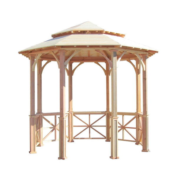 Octagon Wooden Garden Patio Gazebo with Pagoda Roof 10 ft. - SamsGazebos Handcrafted Garden Structures