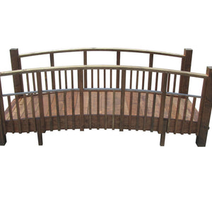Japanese Bridge with Split Railings 12 ft Taiko - SamsGazebos Handcrafted Garden Structures