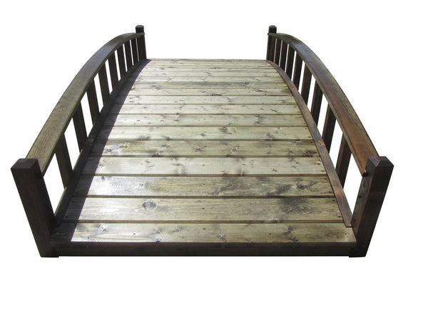 Japanese Wood Garden Bridge 8 ft. - SamsGazebos Handcrafted Garden Structures