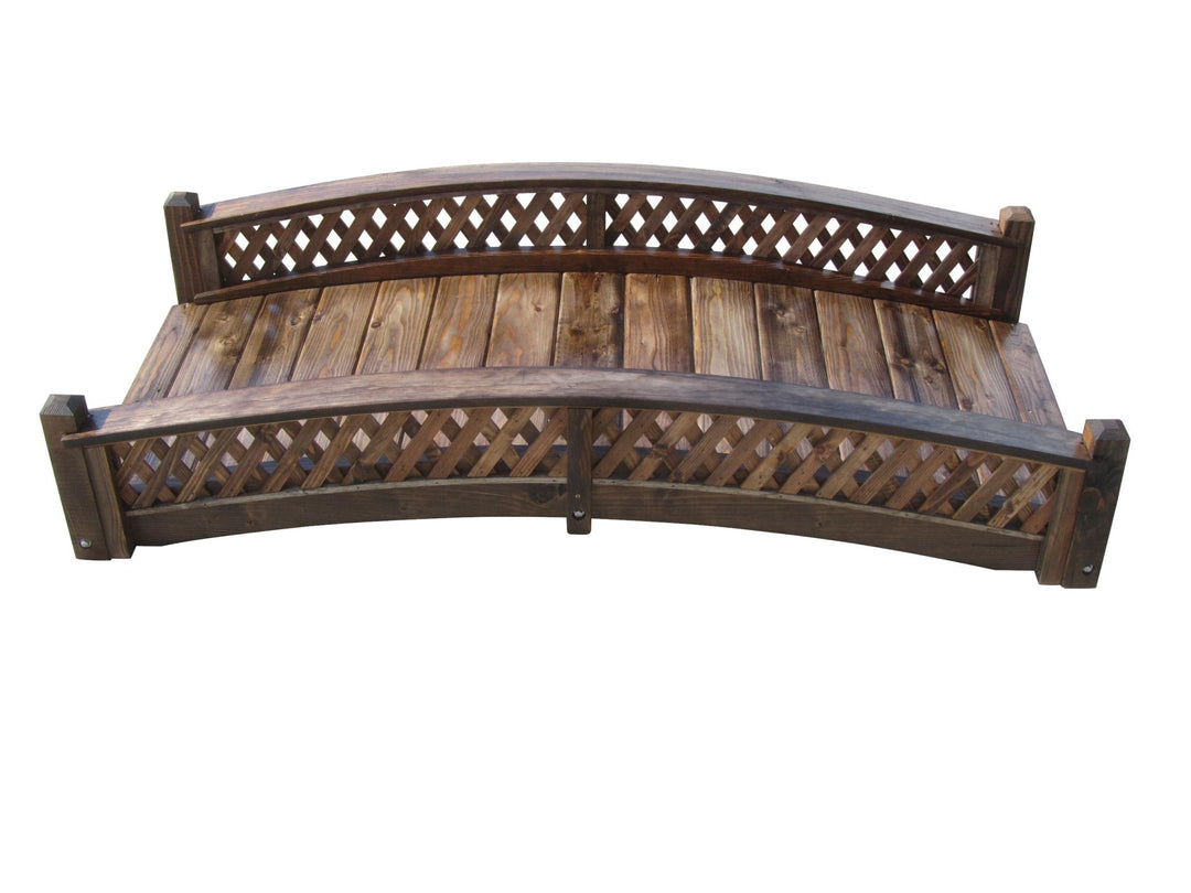 6ft Handcrafted Garden Bridge | Butterfly Arched Lattice Rails ...