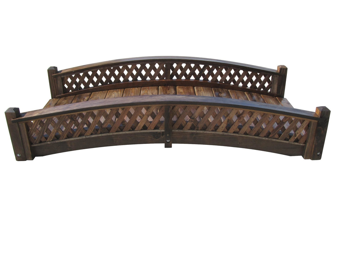 Wooden Garden Bridge Diamond Lattice Railings 6 ft – SamsGazebos ...