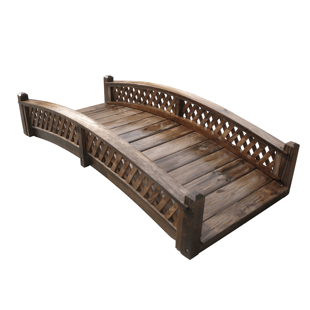 6ft Handcrafted Garden Bridge | Butterfly Arched Lattice Rails ...