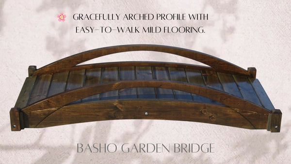 Basho Garden Bridge 6 ft. - SamsGazebos Handcrafted Garden Structures