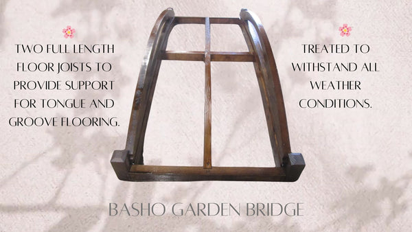 Basho Garden Bridge 6 ft. - SamsGazebos Handcrafted Garden Structures