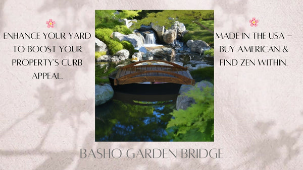 Basho Garden Bridge 6 ft. - SamsGazebos Handcrafted Garden Structures