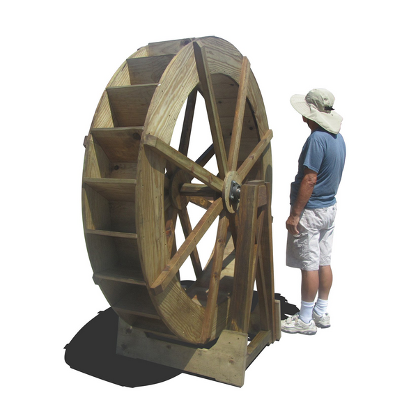 6 foot Japanese Wooden Water Wheel